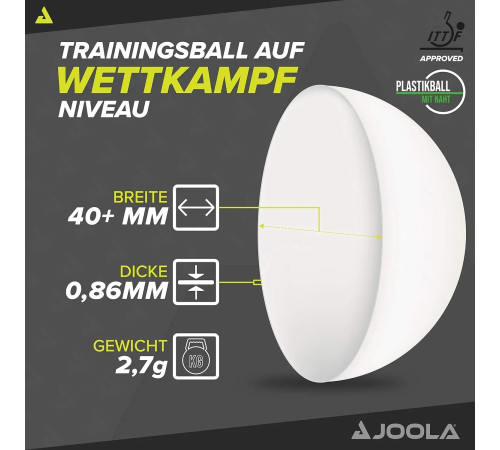 М'ячі для настільного тенісу Joola Magic ABS 40+ 72 шт, білий М'ячі для настільного тенісу Joola Magic ABS 40+ 72 шт, білий