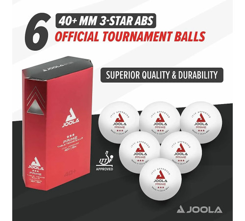 М'ячі для настільного тенісу Joola Prime 40+ White 6 шт, білі М'ячі для настільного тенісу Joola Prime 40+ White 6 шт, білі
