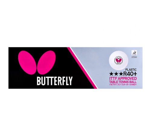 М'ячі для настільного тенісу BUTTERFLY 12 шт, білий М'ячі для настільного тенісу BUTTERFLY 12 шт, білий