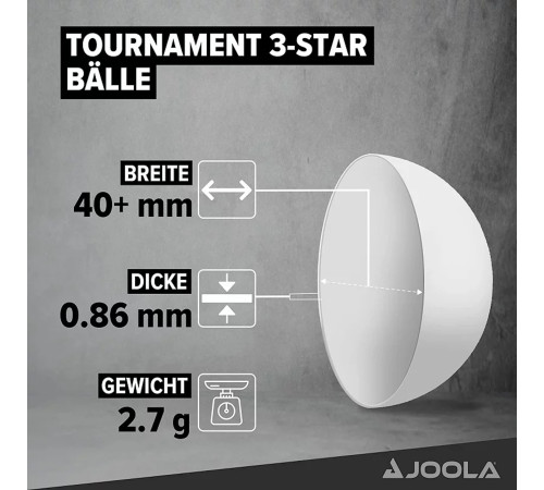 М'ячі для настільного тенісу Joola Tournament 40+ 12 шт, білі М'ячі для настільного тенісу Joola Tournament 40+ 12 шт, білі