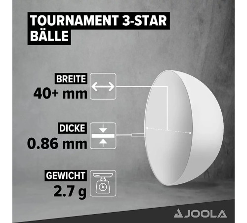 М'ячі для настільного тенісу Joola Tournament 40+ 12 шт, білі М'ячі для настільного тенісу Joola Tournament 40+ 12 шт, білі