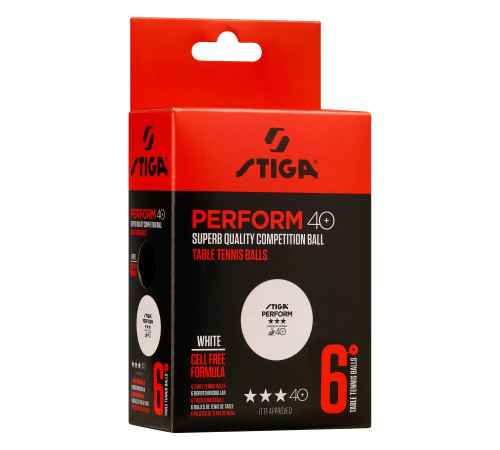 М'ячі для настільного тенісу Stiga Perform ABS 6 шт, білі М'ячі для настільного тенісу Stiga Perform ABS 6 шт, білі