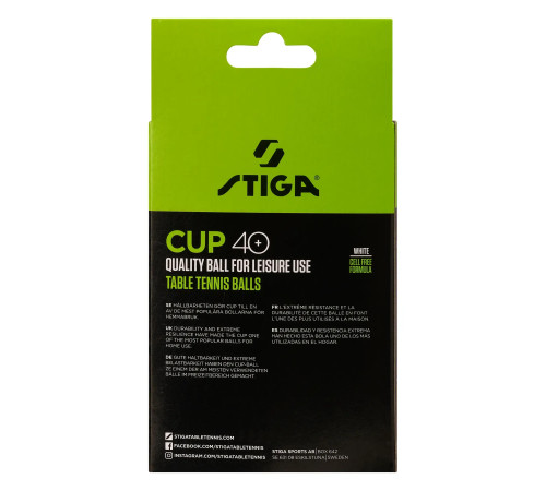М'ячі для настільного тенісу Stiga Cup ABS 12 шт, білі М'ячі для настільного тенісу Stiga Cup ABS 12 шт, білі
