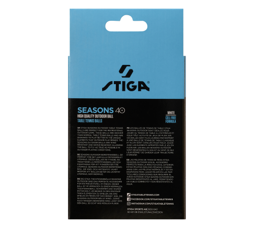 М'ячі для настільного тенісу Stiga Seasons, White 12 шт, білі М'ячі для настільного тенісу Stiga Seasons, White 12 шт, білі
