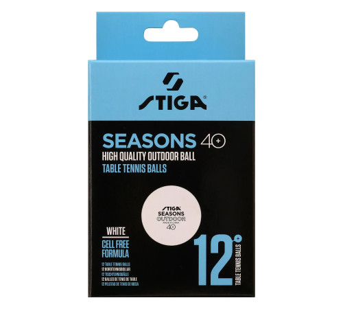 М'ячі для настільного тенісу Stiga Seasons, White 12 шт, білі М'ячі для настільного тенісу Stiga Seasons, White 12 шт, білі