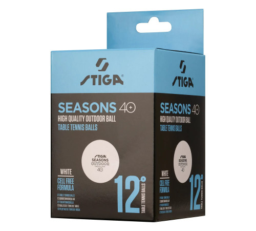 М'ячі для настільного тенісу Stiga Seasons, White 12 шт, білі М'ячі для настільного тенісу Stiga Seasons, White 12 шт, білі