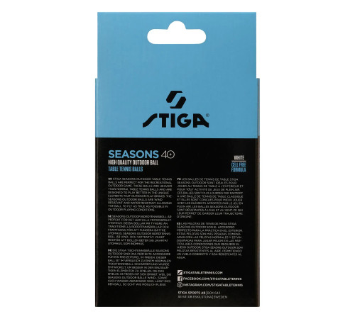 М'ячі для настільного тенісу Stiga Seasons, White 12 шт, білі М'ячі для настільного тенісу Stiga Seasons, White 12 шт, білі