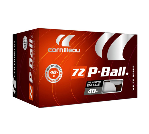 М'ячі для настільного тенісу Cornilleau P-BALLS 72 шт, білі М'ячі для настільного тенісу Cornilleau P-BALLS 72 шт, білі