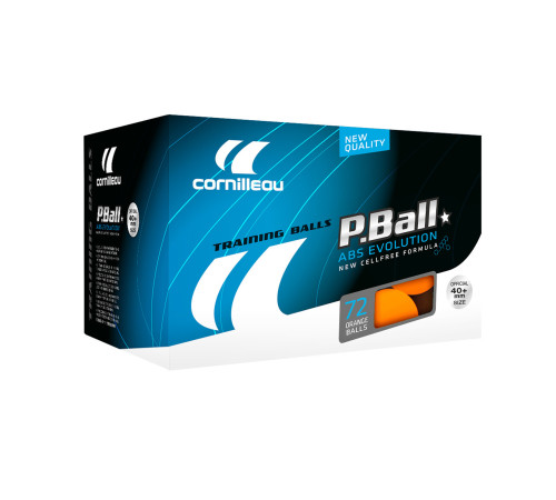 М'ячі для настільного тенісу Cornilleau P-BALL ABS EVOLUTION 1* 72 шт, помаранчеві М'ячі для настільного тенісу Cornilleau P-BALL ABS EVOLUTION 1* 72 шт, помаранчеві