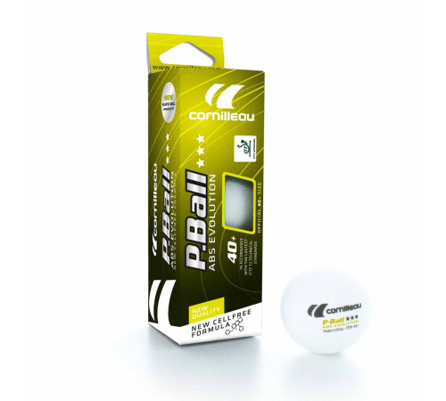 М'ячі для настільного тенісу Cornilleau P-Balls 3 шт, білі М'ячі для настільного тенісу Cornilleau P-Balls 3 шт, білі