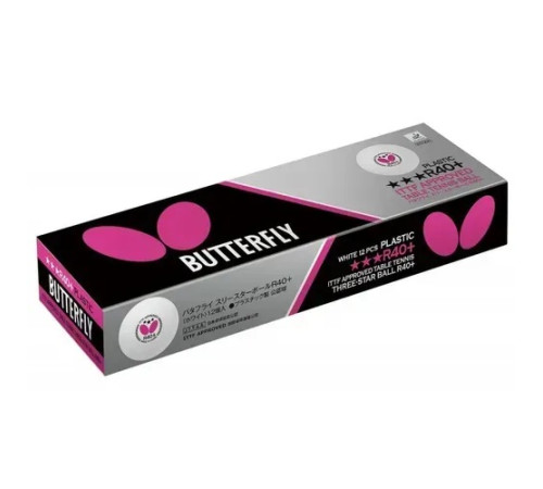 М'ячі для настільного тенісу Butterfly R40+ 3* (12шт.)