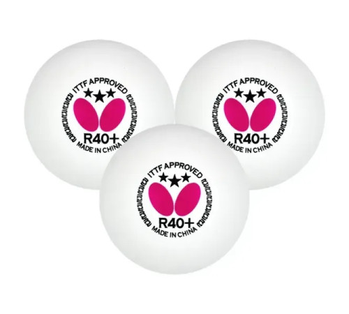 М'ячі для настільного тенісу Butterfly R40+ 3* (12шт.)
