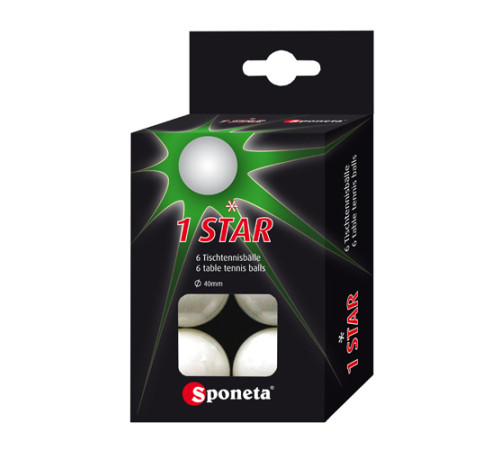 М'ячі для настільного тенісу SPONETA One Star 3 шт, білі