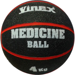 Медичний м'яч Vinex Rehabilitation 4 кг чорно-червоний (VMB-L004 - 8477)