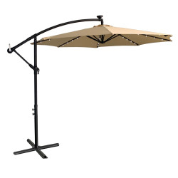 Парасоля садова з  LED підсвіткою Bonro B-7012LP 3 м, 8 спиць, бежева