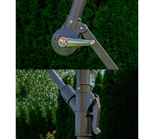 Парасоля садова з LED підсвіткою Bonro B-7012LP 3 м, 8 спиць, бежева