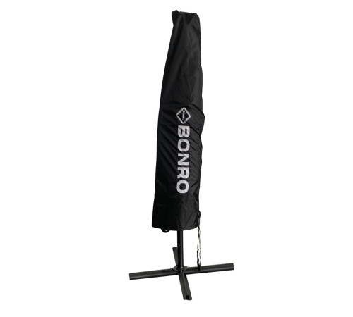 Парасоля садова з LED підсвіткою Bonro B-7012LP 3 м, 8 спиць, сіра