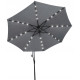 Парасоля садова з LED підсвіткою Bonro B-7012LP 3 м, 8 спиць, сіра