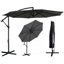 Парасоля садова регульована з нахилом Bonro B-7012 3 м 8 спиць, сіра