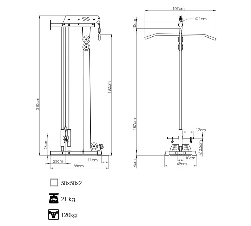 Верхня тяга настінна Marbo Sport MS-W103 2.0