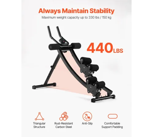 Тренажер для пресу VEVOR т700, чорний