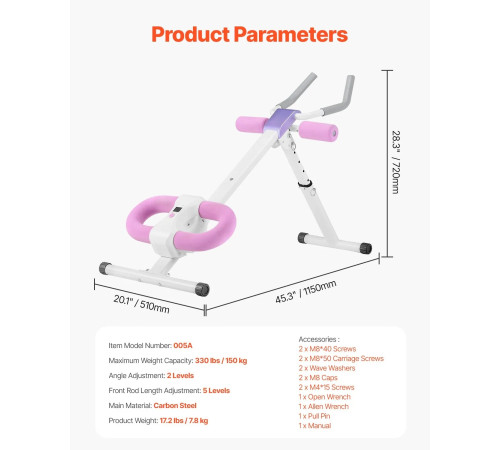 Діп-станція VEVOR 005А, рожево-біла