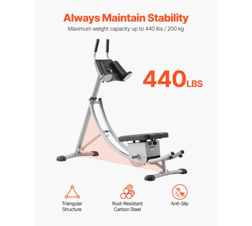 Тренажер для пресу VEVOR YN-388, сірий