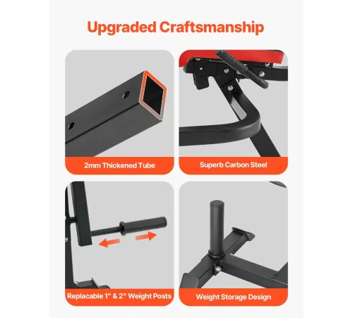 Жим ногами VEVOR UB2903A, чорно-червоний