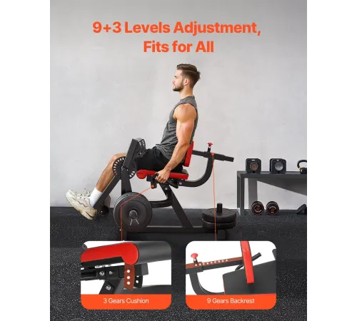 Жим ногами VEVOR UB2903A, чорно-червоний