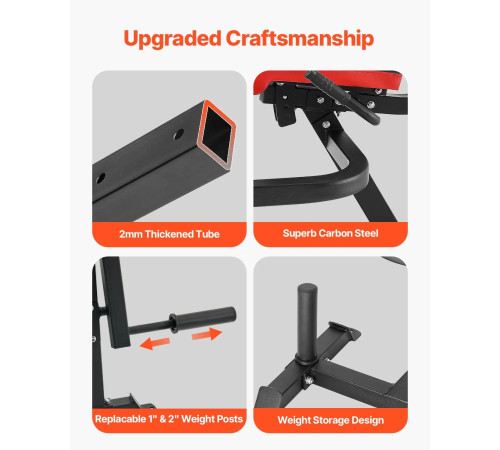 Жим ногами VEVOR UB2903A, чорно-червоний