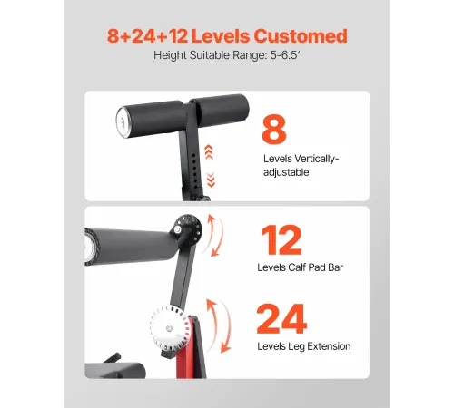 Жим ногами VEVOR UB2914, чорно-червоний