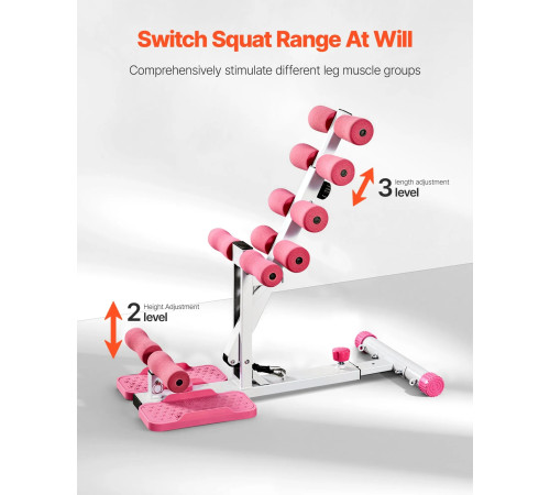 Тренажер для присідання VEVOR, рожевий