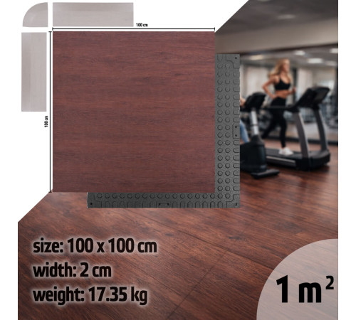Захисний килимок inSPORTline Luxteko Waffle 100 x 100 x 2 см дерево