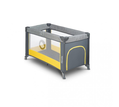 Ліжечко-манеж Lionelo Stefi Yellow Lemon 64 х 124 х 73 см - сіро-жовтий