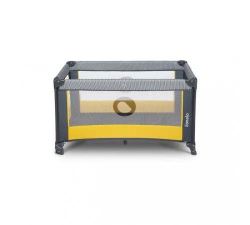 Ліжечко-манеж Lionelo Stefi Yellow Lemon 64 х 124 х 73 см - сіро-жовтий