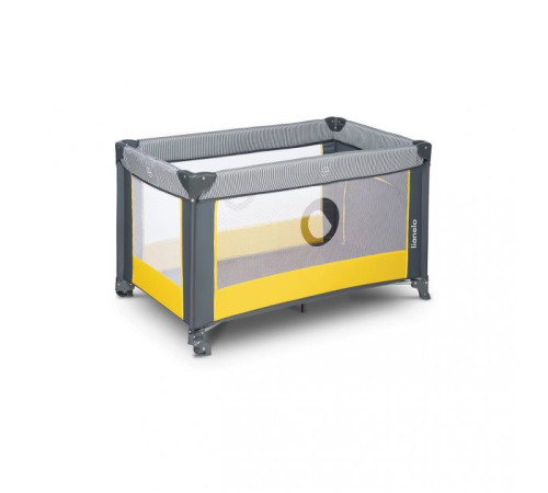 Ліжечко-манеж Lionelo Stefi Yellow Lemon 64 х 124 х 73 см - сіро-жовтий