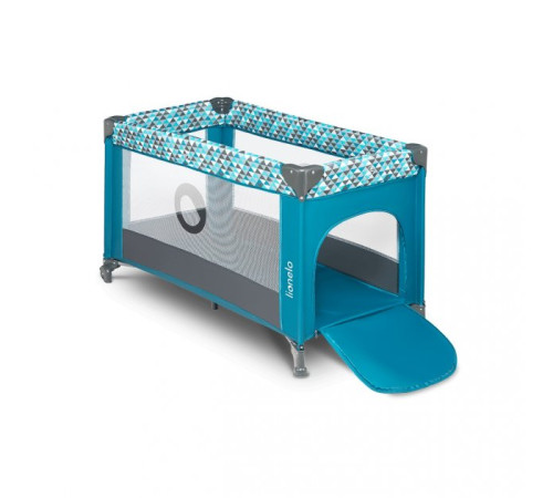 Ліжечко-манеж Lionelo Stefi Green Turquoise 64 х 124 х 73 см - синій