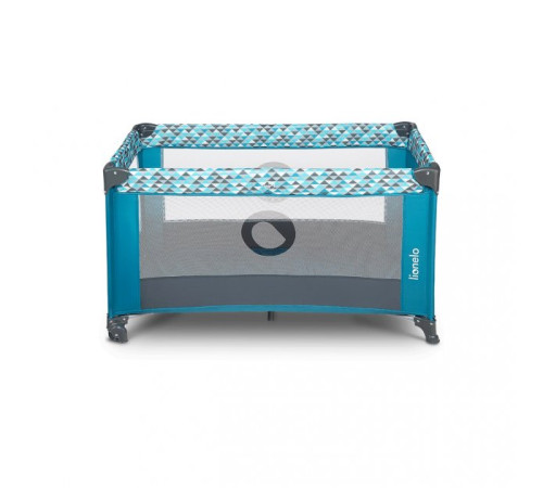 Ліжечко-манеж Lionelo Stefi Green Turquoise 64 х 124 х 73 см - синій