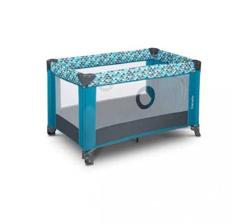 Ліжечко-манеж Lionelo Stefi Green Turquoise 64 х 124 х 73 см - синій