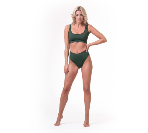 Бікіні з високою талією Nebbia Sporty Bottom 555 - темно-зелений/S