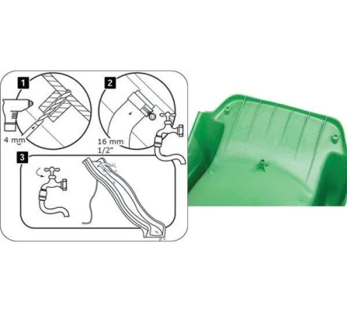 Дитяча гірка KBT пластикова, 220 х 46 х 120 см - зелена