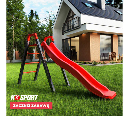 Дитяча гірка K-Sport KSOZ013S модульна - червоно-чорна