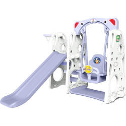 Дитяча гірка 3в1 Ramiz, 128 x 161 x 124 см - фіолетово-біла