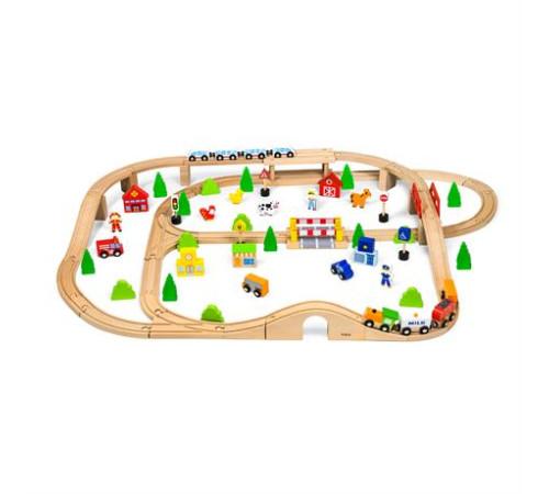 Іграшкова залізниця Viga Toys дерев'яна 90 ел. (50998) Іграшкова залізниця Viga Toys дерев'яна 90 ел. (50998)