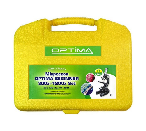 Мікроскоп Optima Beginner 300x-1200x подарунковий набір (MB-beg 01-101S) Мікроскоп Optima Beginner 300x-1200x подарунковий набір (MB-beg 01-101S)