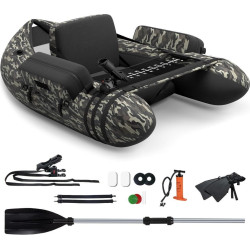 Надувний човен камуфляжний для риболовлі Costway Belly Boat
