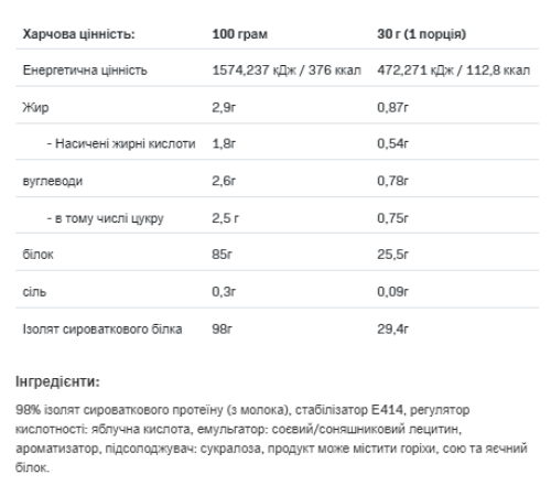 Протеїн Isolate Protein - 908г Ваніль Протеїн Isolate Protein - 908г Ваніль