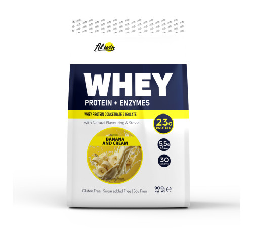 Сироватковий протеїн Whey - 900г Банан і вершки Сироватковий протеїн Whey - 900г Банан і вершки