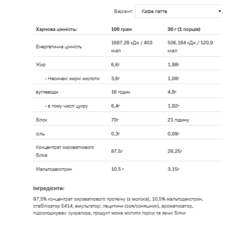 Протеїн Whey Protein - 2270г Кава латте Протеїн Whey Protein - 2270г Кава латте