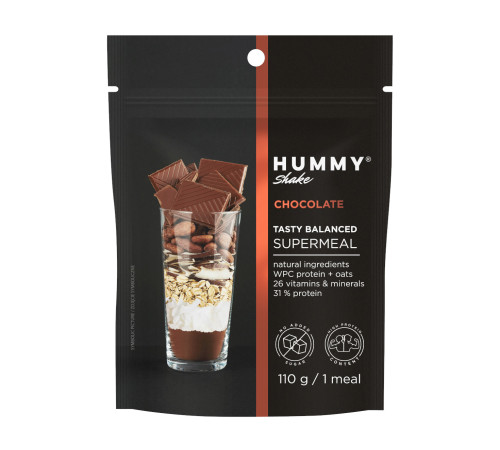 Шейк Hummy Shake Tasty Balanced Supermeal - 110г Шоколад Шейк Hummy Shake Tasty Balanced Supermeal - 110г Шоколад